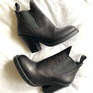 ACNE Black Leather Booties